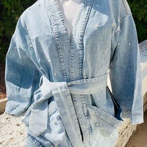 Siwy denim jacket blue color size medium